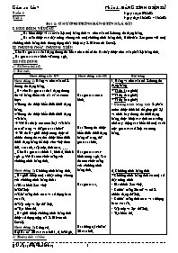 Giáo án Tin 7 - Phần 1: Bảng tính điện tử