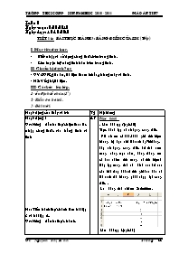 Giáo án Tin 7 tiết 16: Bài thực hành 3: bảng 