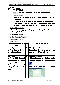 Giáo án Tin 7 tiết 19: Luyện gõ phím nhanh bằng Typing Test