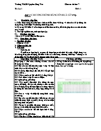 Giáo án Tin học 7 Bài 1: Chương trình bảng tính là gì? (t1)