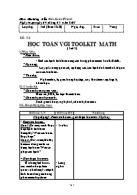 Giáo án Tin học 7 tiết 52: Học toán với toolkit math (tiết 3)