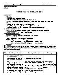 Giáo án Tin lớp 7 bài 7: Trình bày và in trang tính