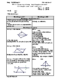 Giáo án Tự chọn Toán 7 - Tiết 15: Luyện tập về trường hợp bằng nhau thứ nhất của tam giác cạnh - Cạnh - cạnh (c. c. c)